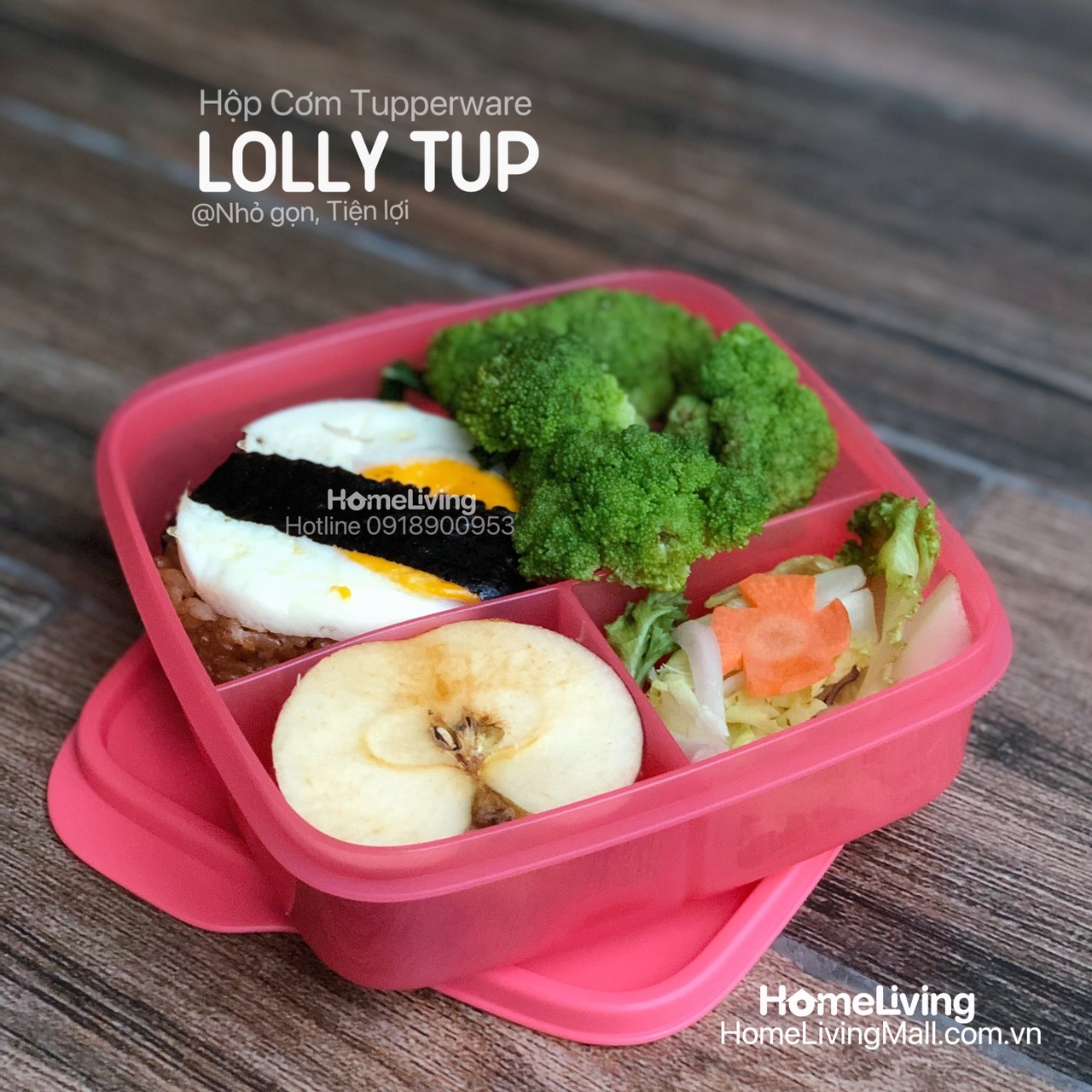 Hộp Cơm Chia 3 Ngăn Tupperware Lolly Tup 550ml - Màu mới