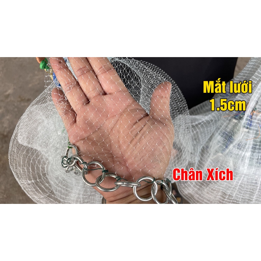 Chài Cước Bắt Tép Thái Lan Mắt 1.5cm Chân Xích Hàng Chính Hãng Bắt Cả Cá Nhỏ