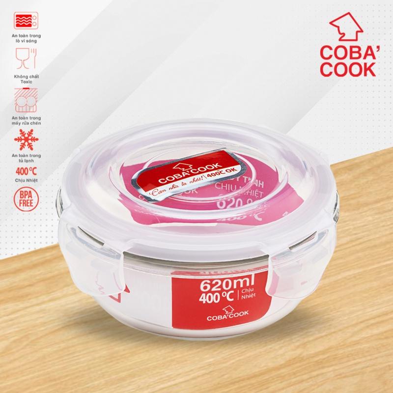 Bộ 2 hộp đựng cơm thủy tinh trữ thức ăn thực phẩm chịu nhiệt 620ml và 400ml KÈM 1 túi giữ nhiệt-CCR6R42BS
