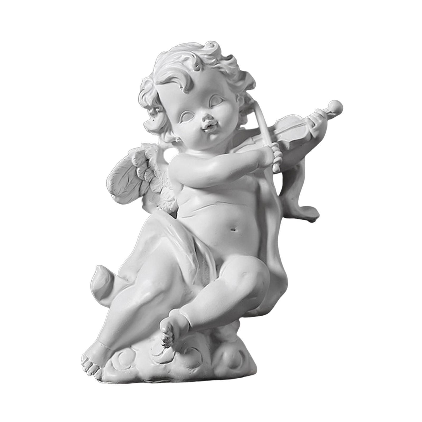 Angel Figurine Adorable Angel Sculpture Resin Cherub Statue for Bedroom Home