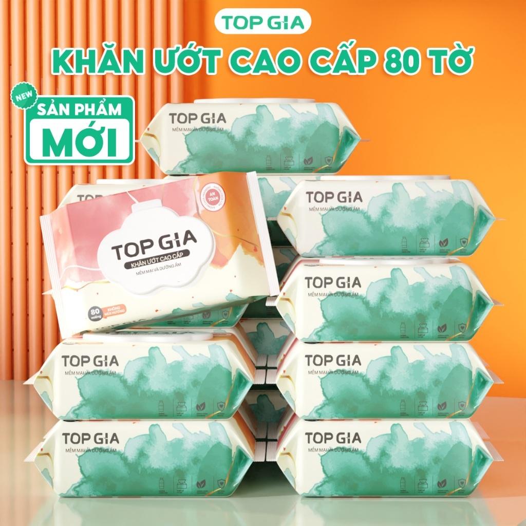 Thùng khăn ướt TopGia ban mai 80tờ mềm mại không mùi không chứa chất bảo quản,không chứa parabens