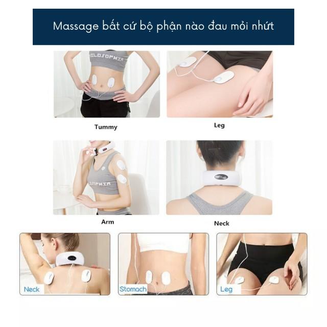 Gối Massage Cổ Vai Gáy Mát Xa Toàn Thân Đa Năng Bằng Xung Điện - Máy Massage Neck Massager - Topbanchaynhat