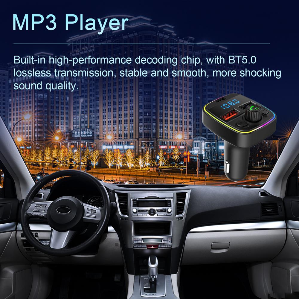 Car BT MP3 Player Radio Receiver PD & Dual USB Car Charge Adapter Support Hands-Free Calling U-Disk Playback