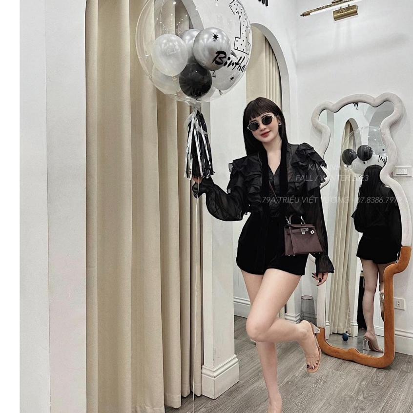 Set bộ nữ, áo voan tơ nhún bèo ngực cực bánh bèo Trendy Clothing