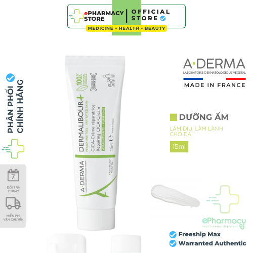 Aderma Kem dưỡng ẩm làm dịu và phục hồi cho da A-Derma Dermalibour+ Repairing Cream