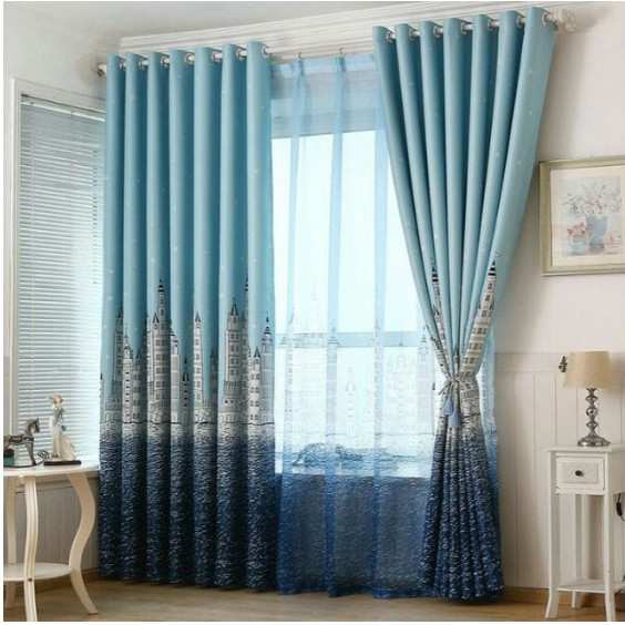 RÈM CỬA THÀNH PHỐ XANH SIZE 3M NGANG X 2M7 CAO (1 TẤM )