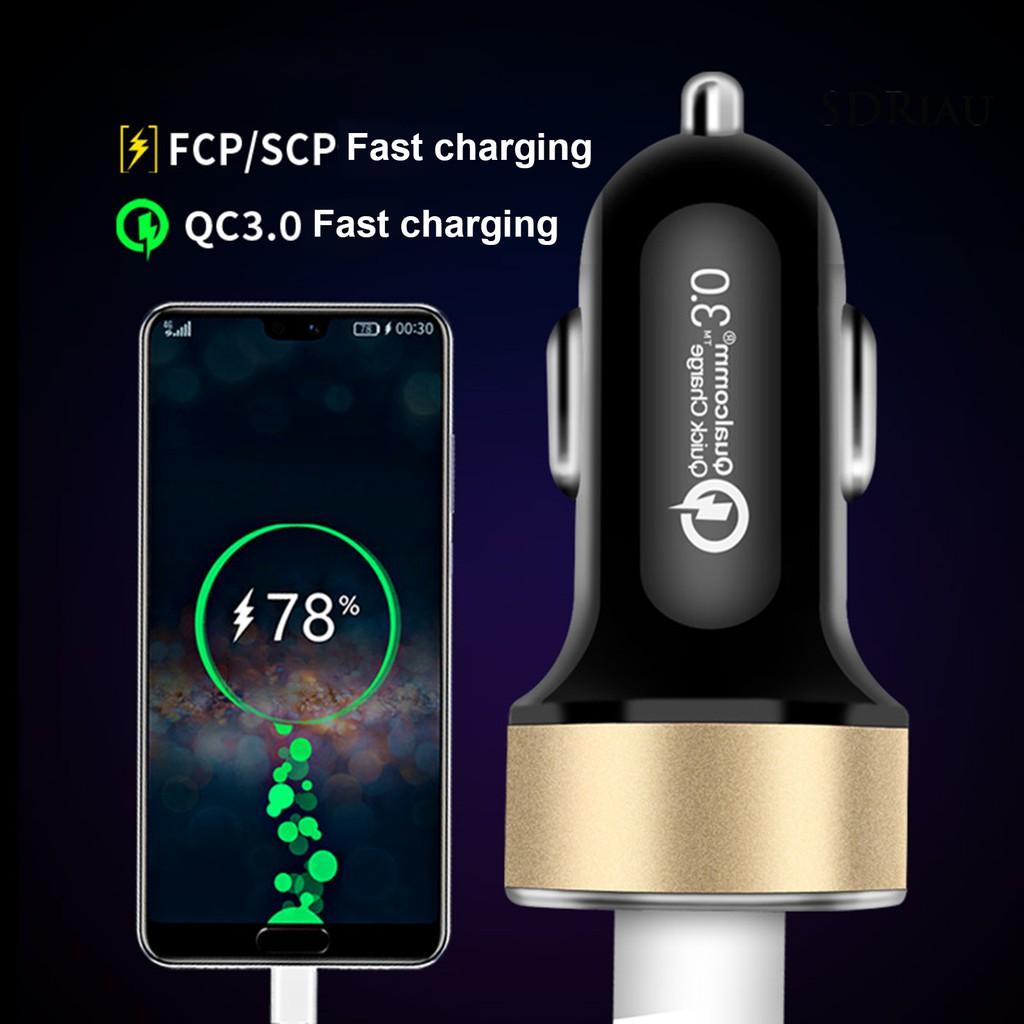 Củ Sạc Trên Xe Hơi 5vqc3.0 + 2.4a Với Hai Cổng Usb