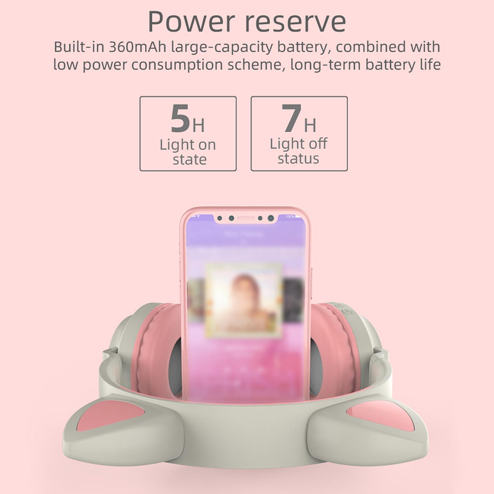 Tai nghe Bluetooth không dây ZW-028 tai mèo phát sáng