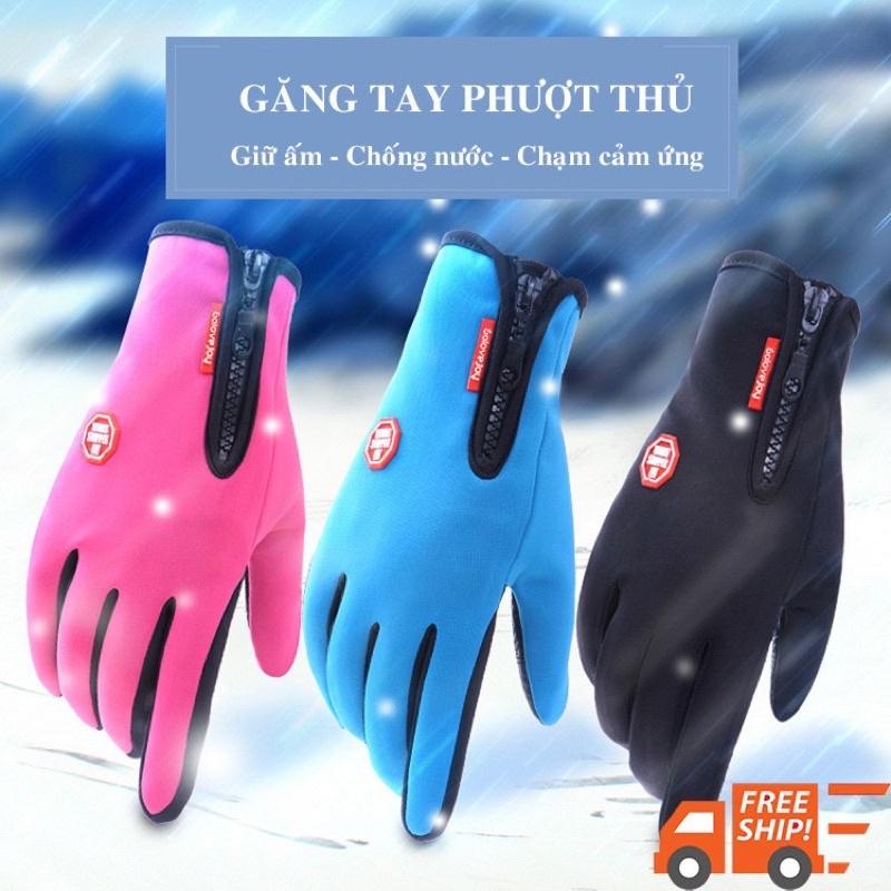 Găng tay mùa đông chống lạnh, Găng tay nỉ chống lạnh chống nước cảm ứng dùng cho cả nam và nữ