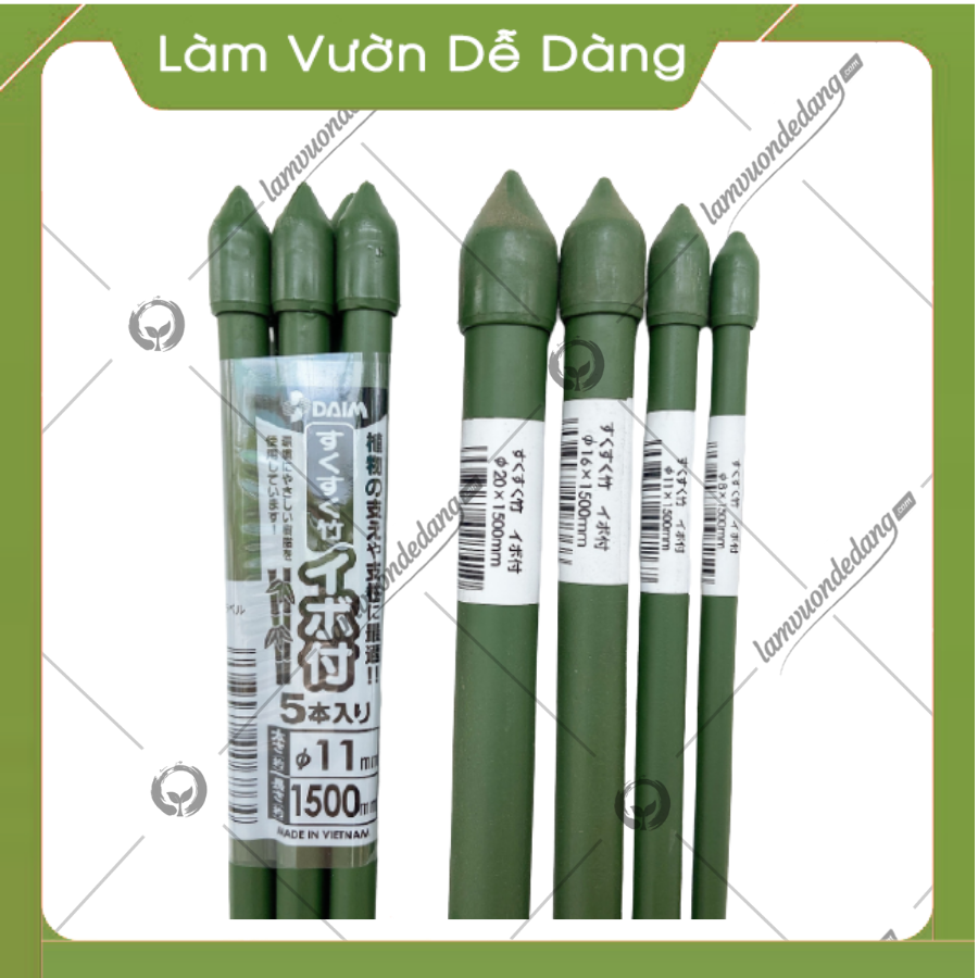 (combo 10) ỐNG THÉP BỌC NHỰA - Một thương hiệu của DAIM Nhật Bản - Dùng làm Khung Đỡ,Giá Đỡ Hoa Hồng Leo,Giàn Leo Bầu Bí Mướp,Khung cây thép - Với nhiều kích thước khác nhau giúp khách hàng dễ dàng lựa chọn để tạo các khung cho khu vươ