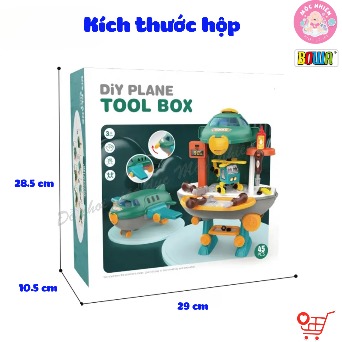 Đồ Chơi Hướng Nghiệp Nhập Vai BOWA 8092 - Máy Bay Công Cụ 2 trong 1
