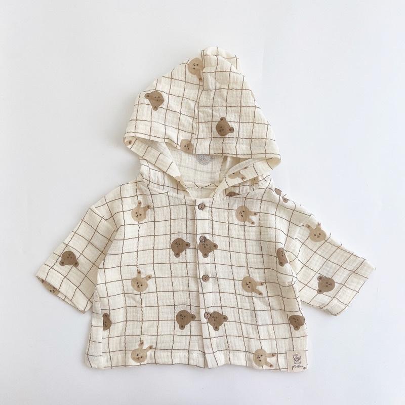 Áo khoác muslin Gấu Thỏ cho bé P'ti chou ( Rabbit cardigan