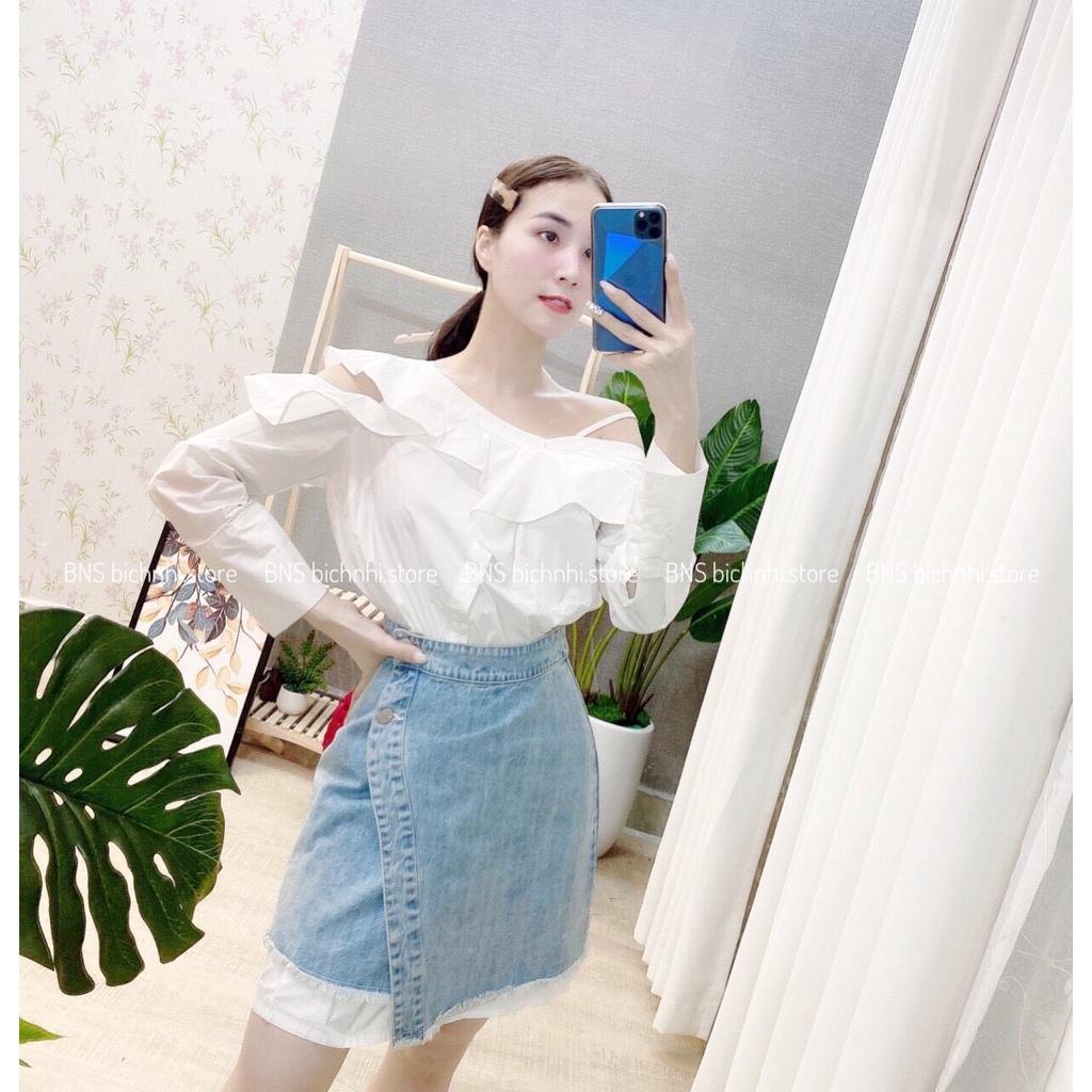 SET ÁO TRỄ VAI DÁNG DÀI & CHÂN VÁY DEMI - Drop Shoulder Blouse & High Waist Demi Skirt - BY BNS JENA SET BNS002