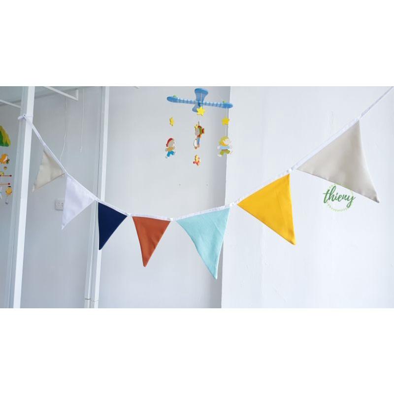 Dây cờ tam giác vải phong cách Scandinavi, dài 2,2m trang trí Decor Sinh nhật - Flag Garland