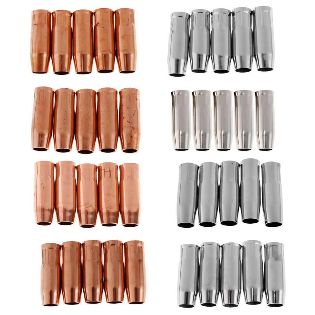 5 Piece 15AK MIG/MAG Welding Torch Contact Tip Gas Nozzle Copper 1.0
