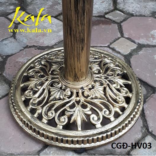 Chân bàn gang đúc mâm đáy hoa văn