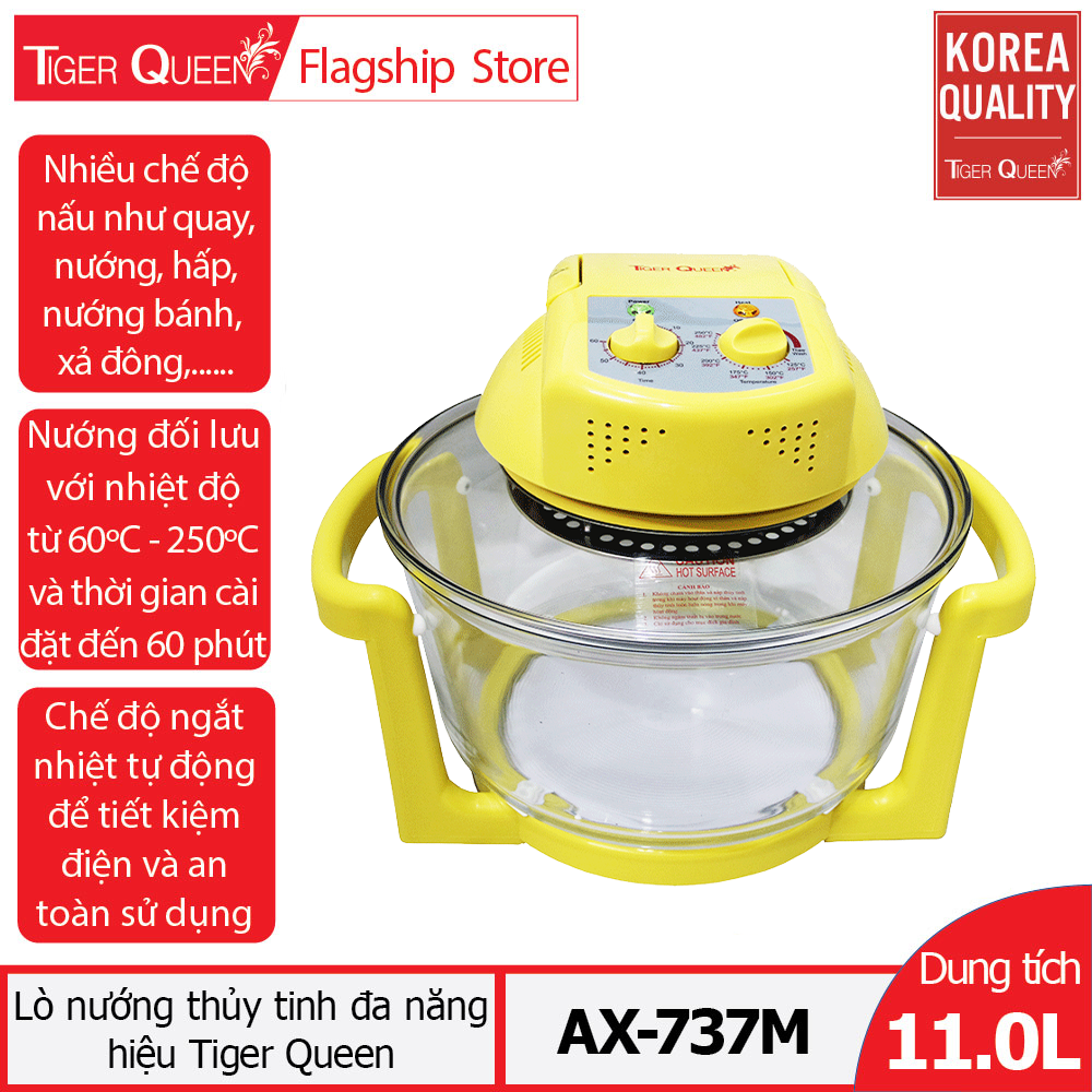 Lò nướng thủy tinh Tiger Queen AX-737M (11.0L) - Màu vàng