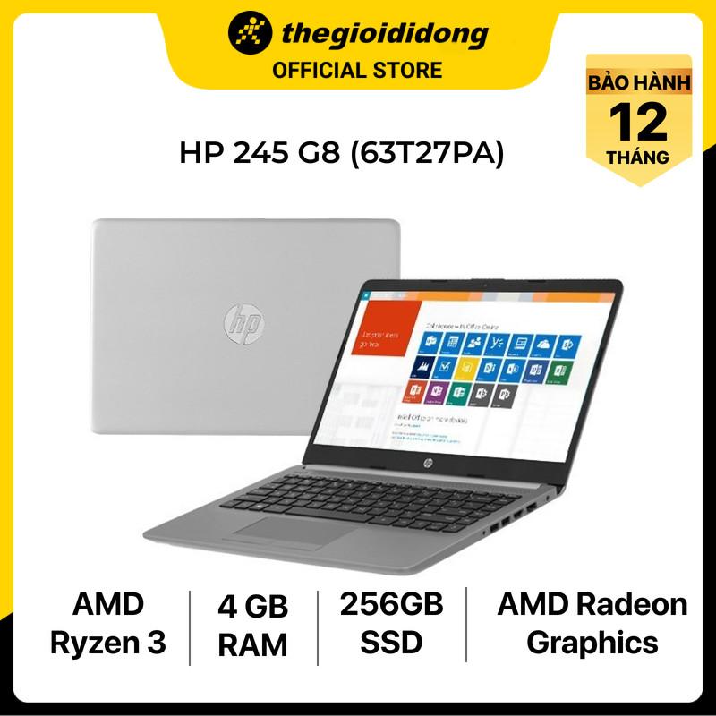 Laptop HP 245 G8 R3 5300U/4GB/256GB/14”F/Win11/(63T27PA)/Bạc - Hàng chính hãng