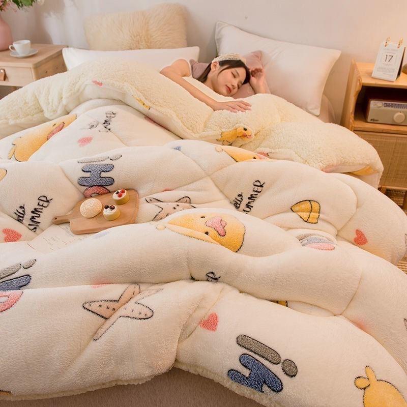 Chăn lông Cừu dày nặng , Chăn Bông siêu Mị , Cực Ấm