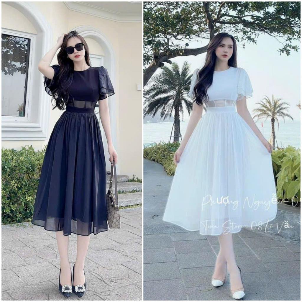 Đầm xoè voan 2 lớp tay cánh tiên siêu xinh