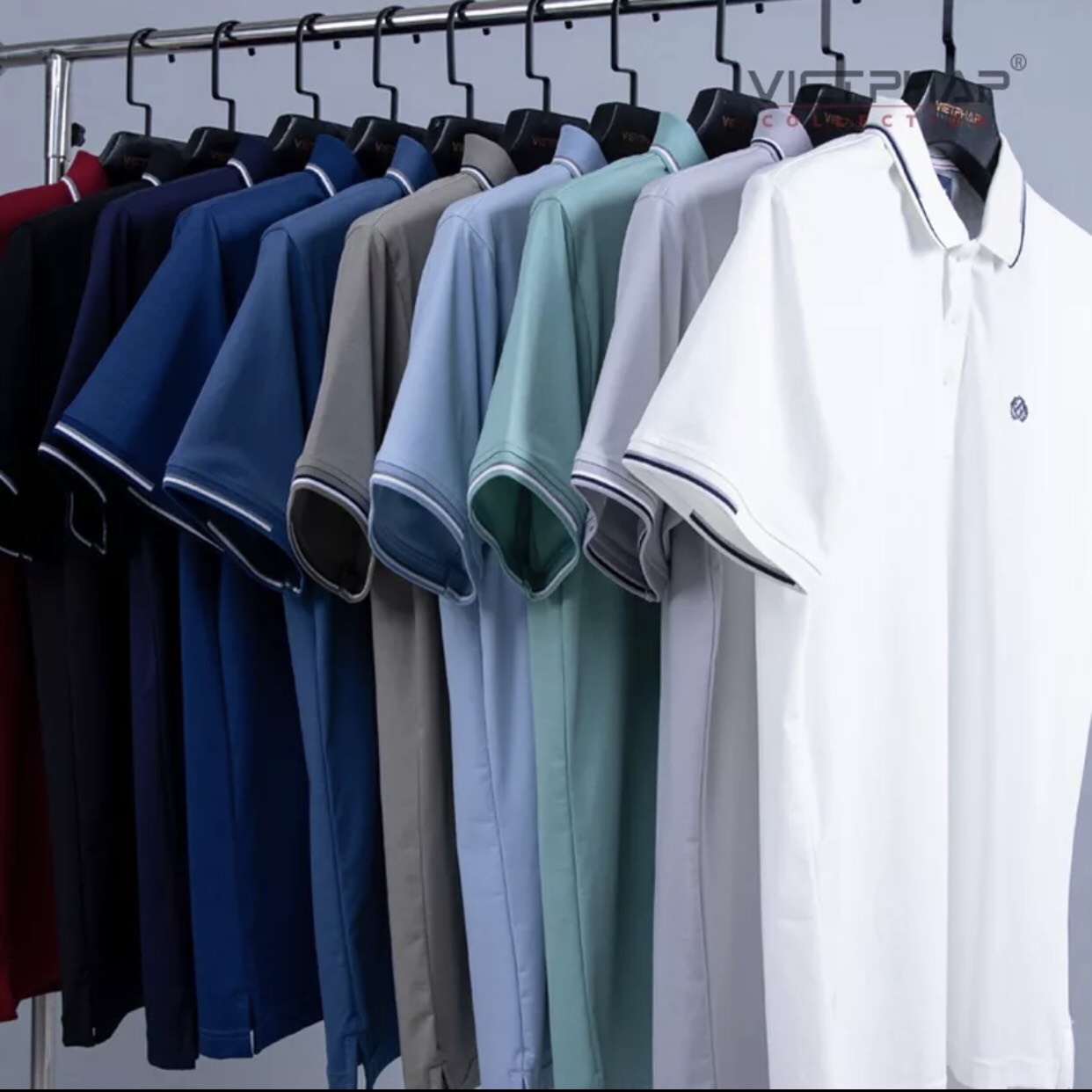 Áo Polo Nam VIỆT PHÁP Form Luxury - Thun Cây Dù Lạnh Màu lịch lãm, sang trọng 99903