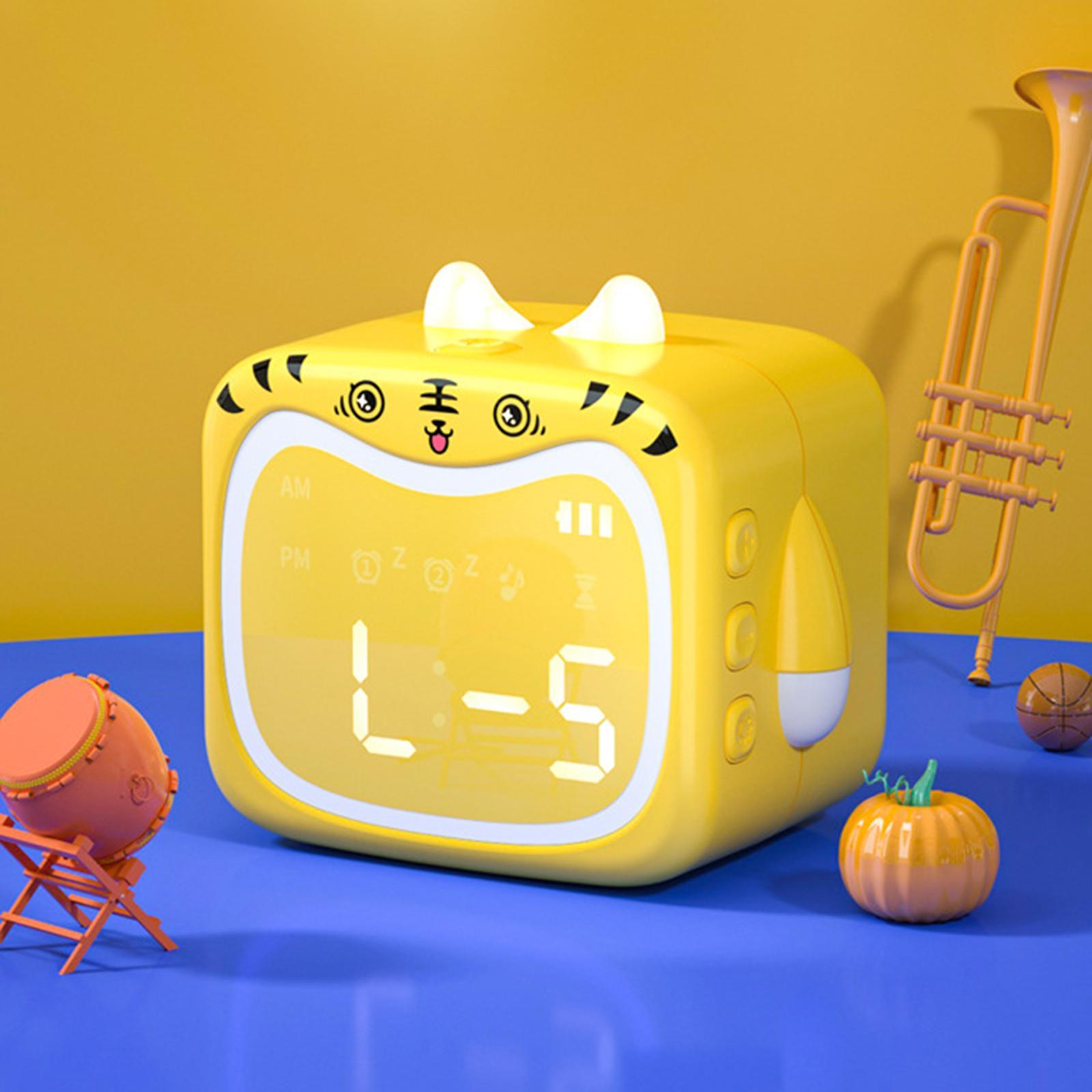 Kids Alarm Clock with Temperature Display Night Light Wake up Bedside Clock