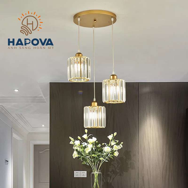 Bộ 03 Đèn thả trần trang trí pha lê HAPOVA DT 9575/3