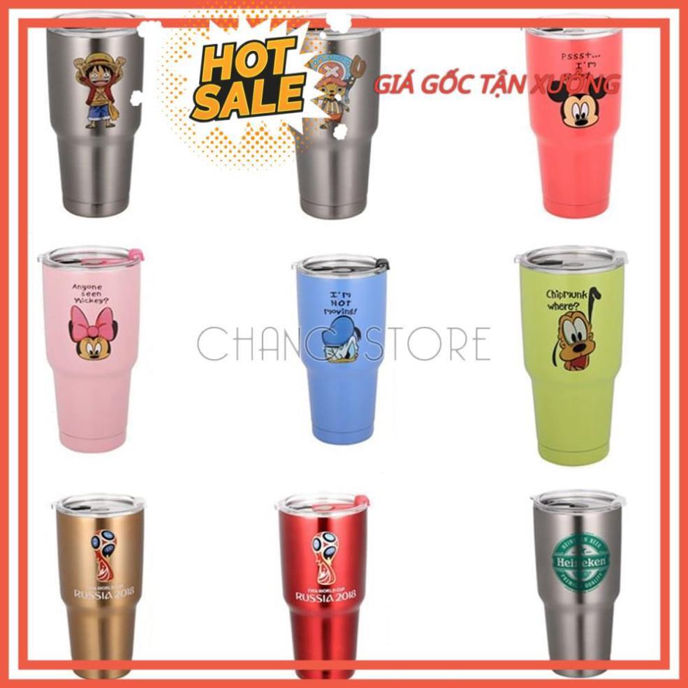 Cốc Giữ Nhiệt Thái Lan 900ml Chống Trào Tiện Lợi + Tặng Kèm Full Bộ Phụ Kiện Ống Hút Tái Sử Dụng Và Túi Đựng