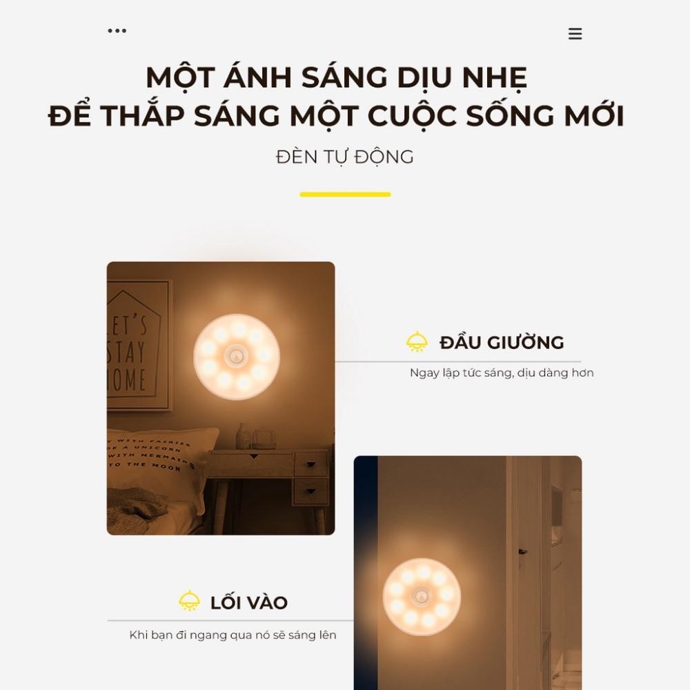 Đèn cảm biến,đèn led thông minh cảm biến sáng khi phát hiện chuyển động 2 màu dán tường sạc tích điện, bảo hành 12 tháng