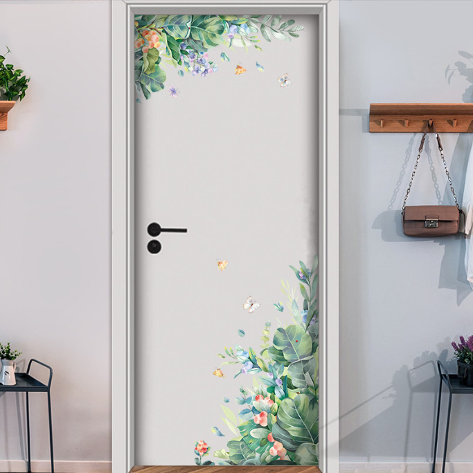 Decal trang trí tường - Bụi hoa leo tường