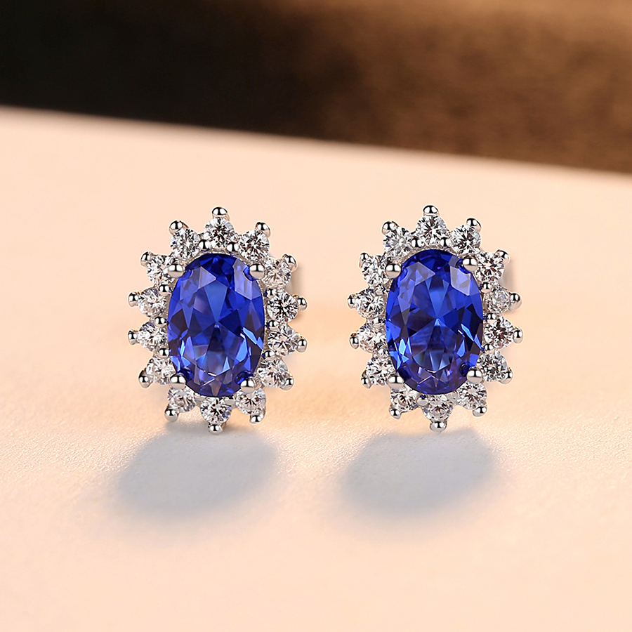 Bộ Trang Sức Bạc Nữ Đính Đá 3 Món Màu Xanh Lam - BDM2319 - Bảo Ngọc Jewelry