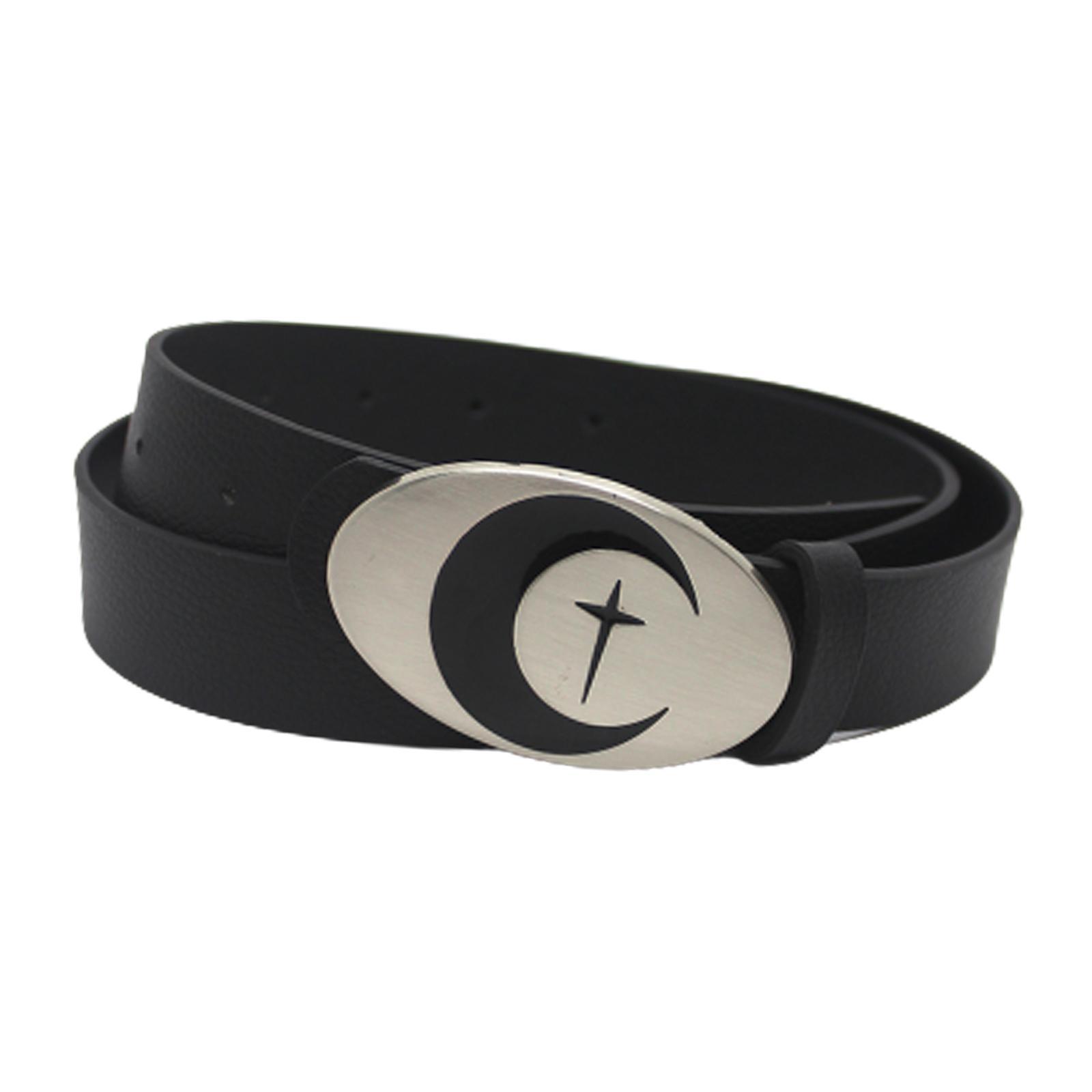 PU Leather Belt Waist Band Fashion Belt Punk Metal Buckle for Men and Women