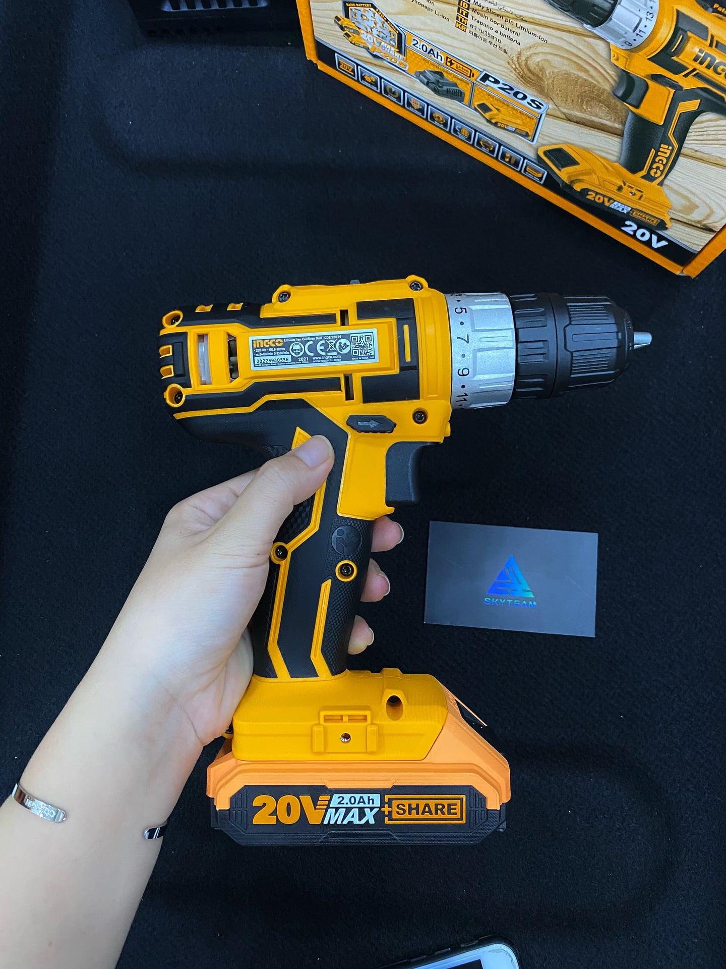 MÁY KHOAN PIN CHÍNH HÃNG 20V LITHIUM INGCO CDLI20024 - HÀNG CHÍNH HÃNG