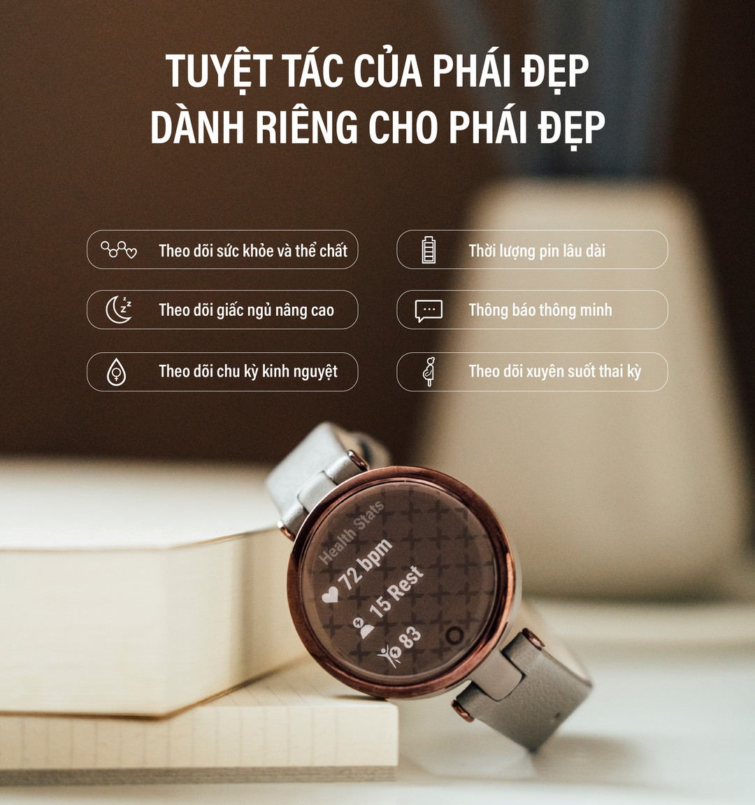 Đồng hồ thông minh Garmin Lily_Mới, hàng chính hãng