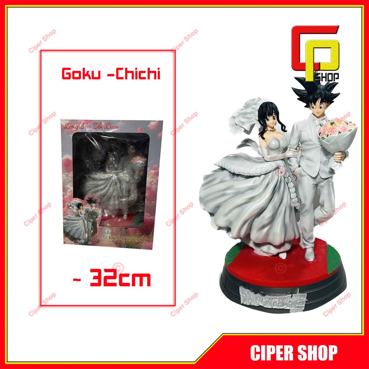 Mô hình Son Goku Chichi - Figure Goku Chichi Wedding 7 viên ngọc rồng