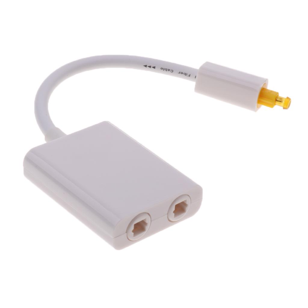 Splitter Optical Fiber SPDIF Duplicator Adapter For Toslink Digital Audio Cable For Adios 1 Pack White