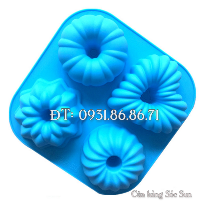 Khuôn silicon 4 hình hoa kiểu – Mã số 1382