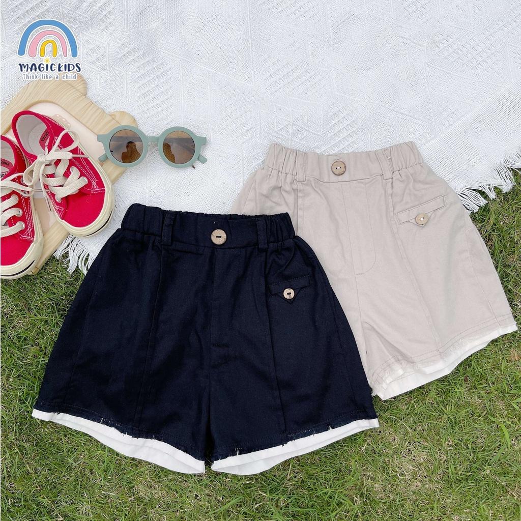 Quần short đùi kaki ngắn bé trai 1 2 3 4 5 6 tuổi đi chơi đi học Magickids Quần áo trẻ em mùa hè thoáng mát QĐ22002