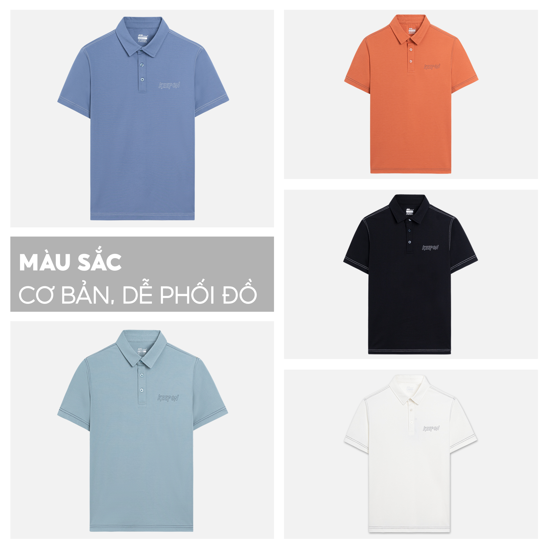 Áo Polo Nam 5S KEEP ON, Chất Viscose Siêu Mát, Mềm Mượt, Phom REGULARFIT Thoải Mái, Thiết Kế Trẻ Trung