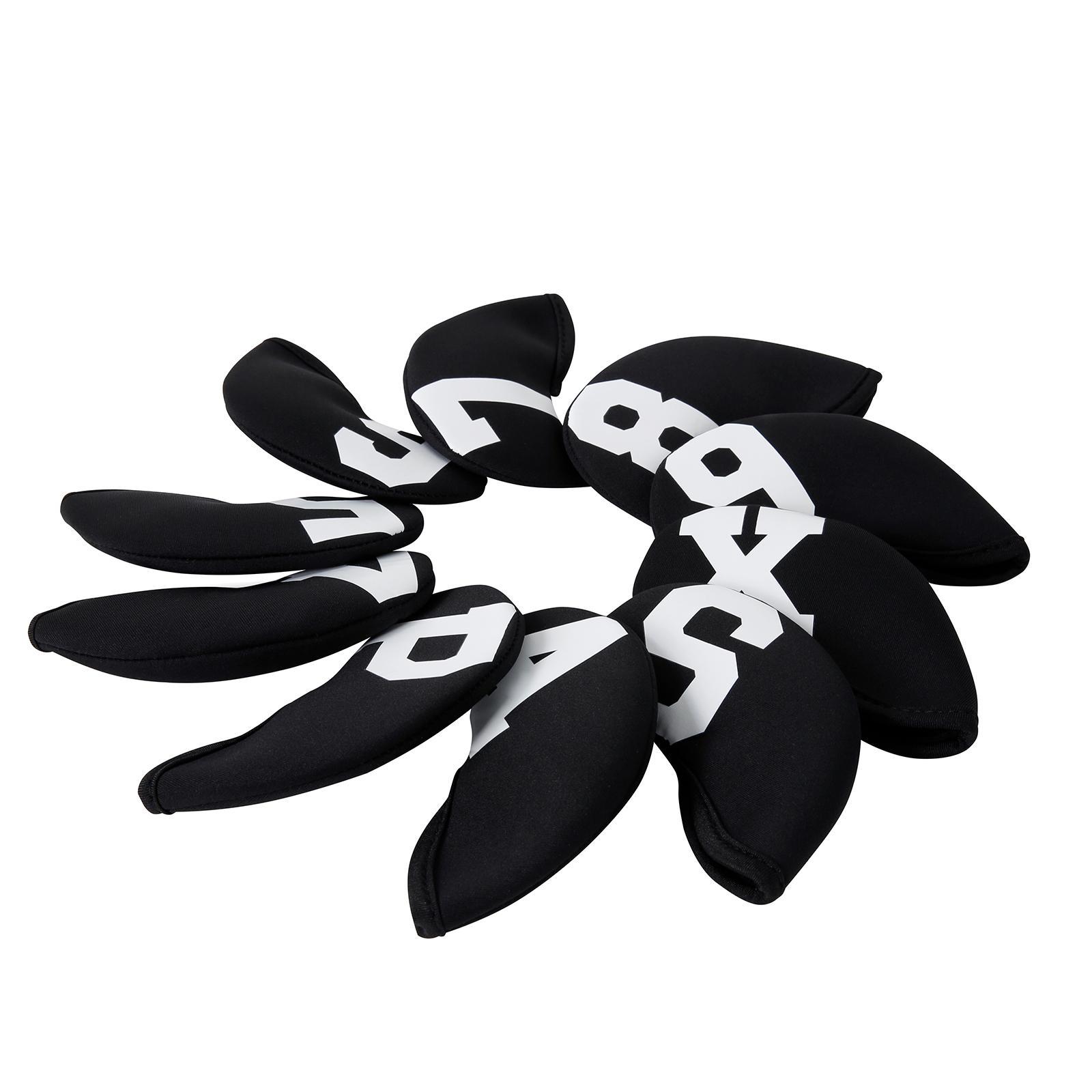 10Pcs Golf Iron Covers Set, Iron putter Club Head Covers for Golf Accessory