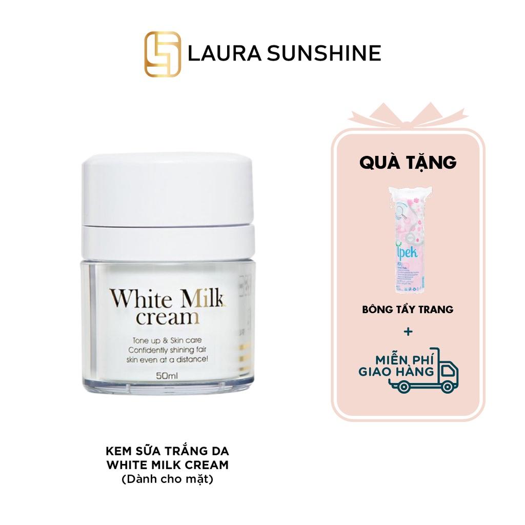 Kem sữa dưỡng trắng da mặt Hàn Quốc 50ml - White Milk Cream - Laura Sunshine - Nhật Kim Anh