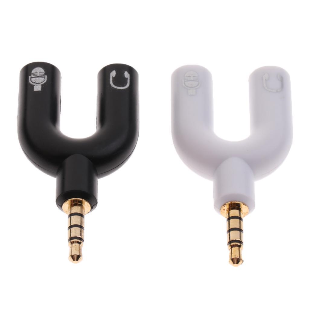 2Pcs 3.5mm Male Plug to 3.5mm Female Stereo Audio Jack Y Splitter Converter