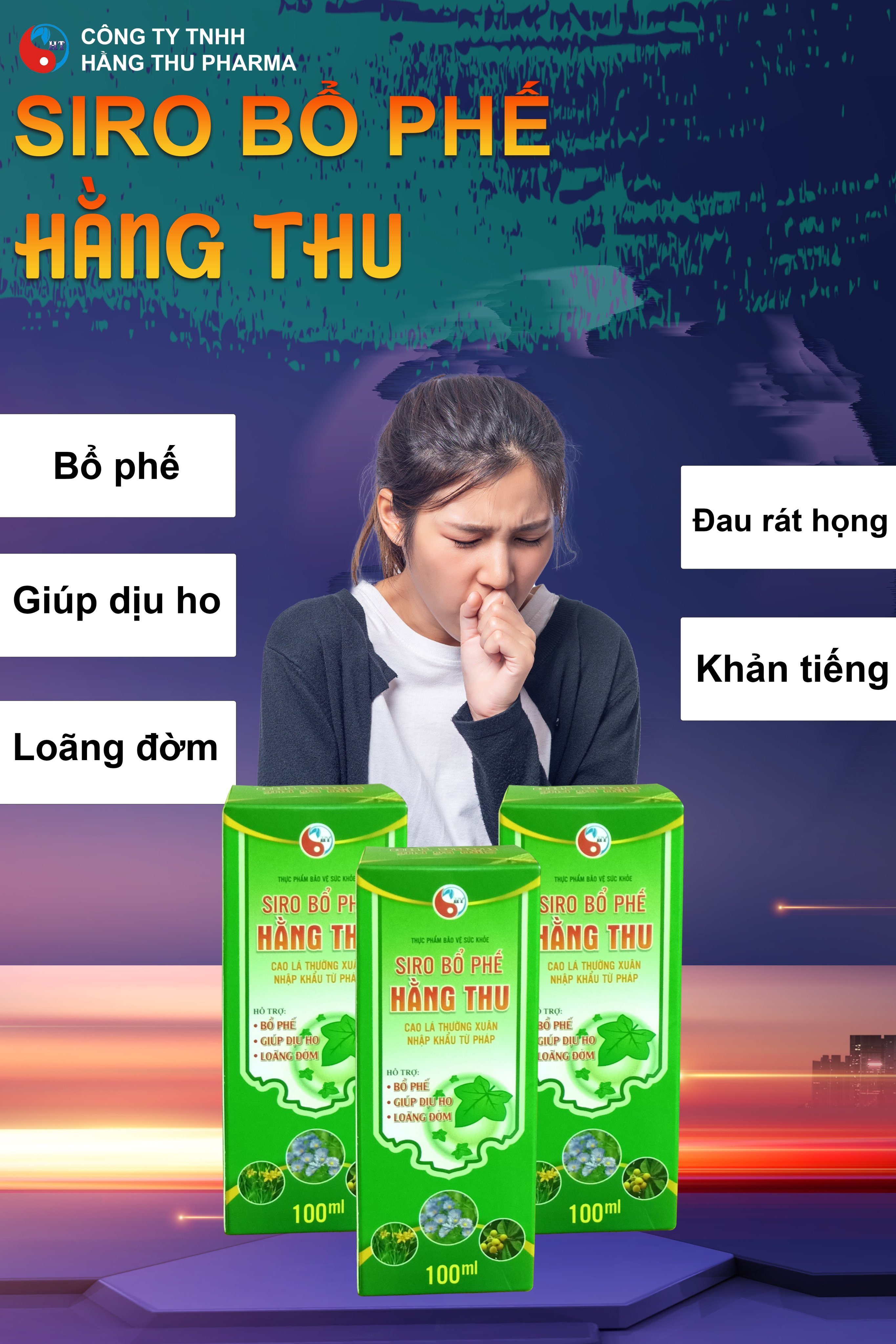 Siro Bổ Phế HT giúp hỗ trợ bổ phế. Hỗ trợ giảm ho, hỗ trợ giảm đờm, giảm đau rát họng, công dụng tiêu đờm, bổ phổi