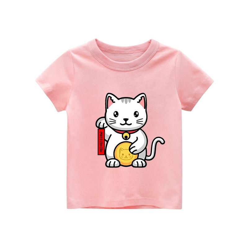 Áo thun trẻ em MÈO THẦN TÀI , 8 màu áo, đầy đủ size có big size, MÀU KHÁC NHẮN TIN SHOP