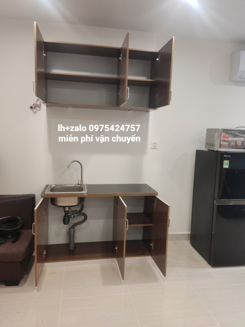 Bộ tủ bếp MINI sẵn bồn rửa mặt gạch