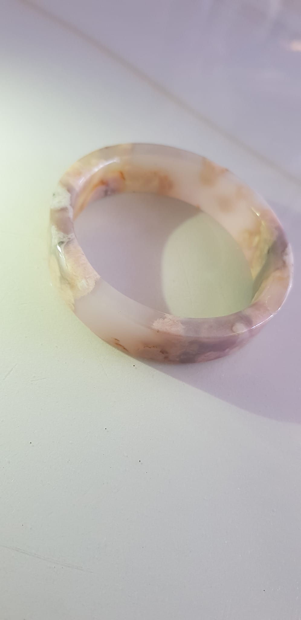 Vòng tay Nữ Mã Não Bản Vuông bông rau câu Ni 50mm x cao 13mm x dầy 5mm Nữ 45kg - 50kg đeo đẹp xinh tay lắm ạ