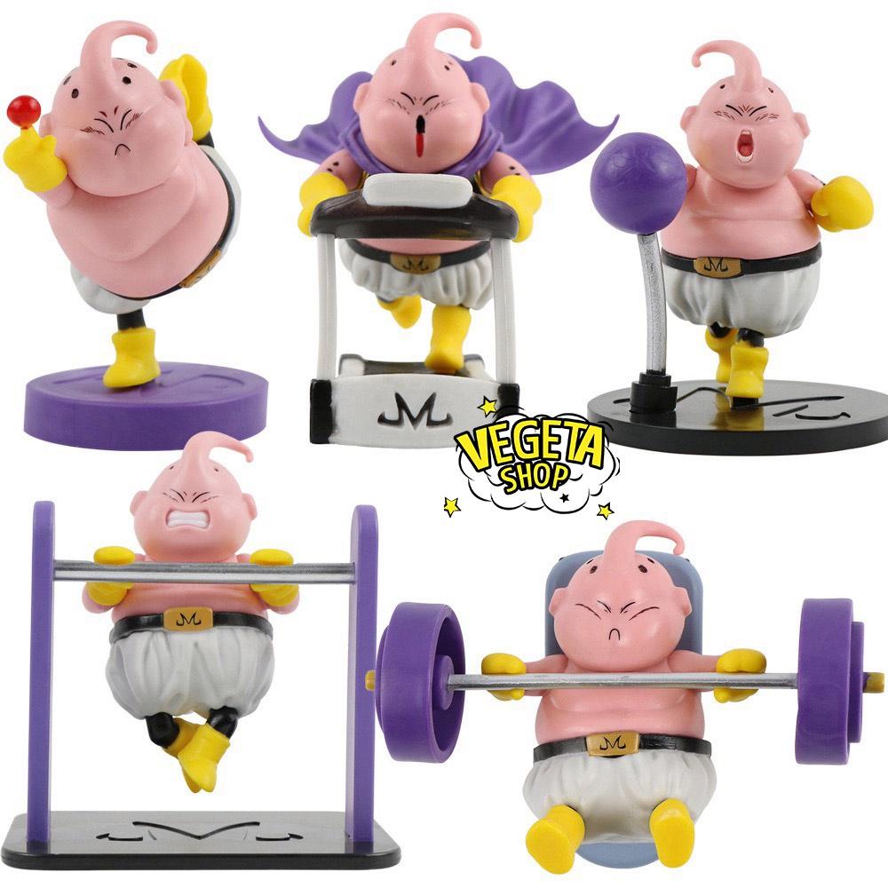 Mô hình Dragon ball - Mô hình Majin Buu béo tập gym tập tạ MajinBuu - Ma bư mập Ma bư béo - Full box - Cao 9~11cm
