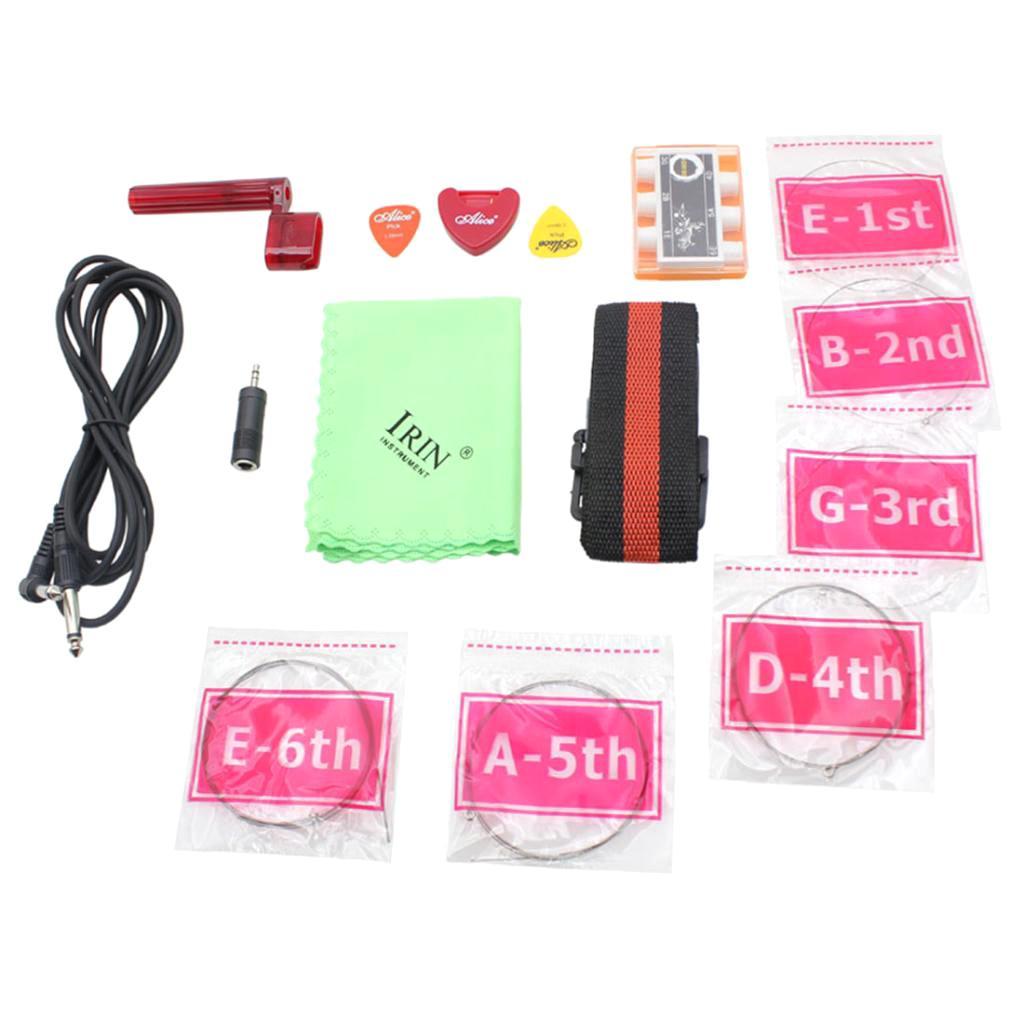 1 Pack Multi-colored Electric Guitar Replacement Parts, Strings Strap Pitch Pipe Cable Adapter String Winder