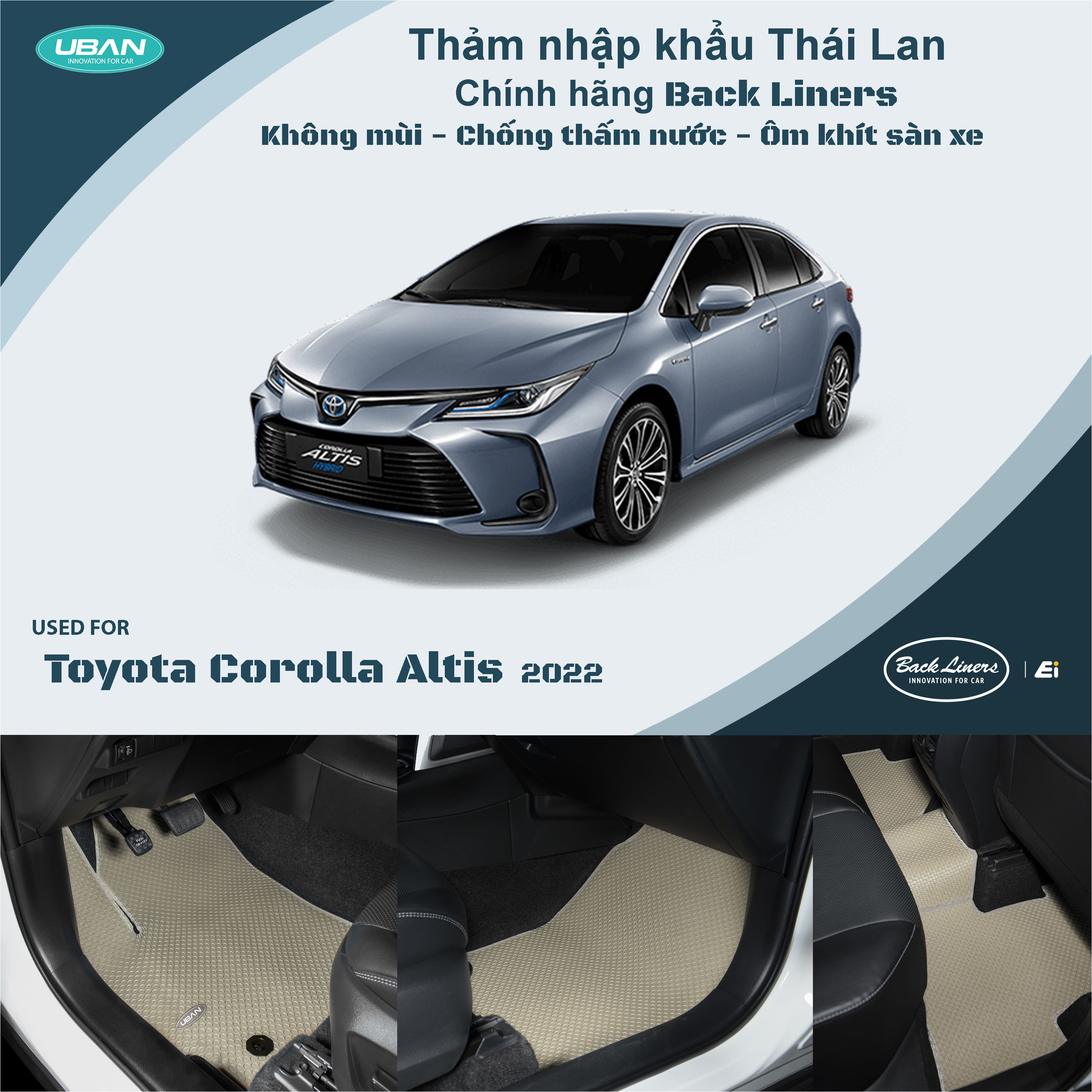 Thảm lót sàn ô tô UBAN cho xe Toyota Corolla Altis - Nhập khẩu Thái Lan