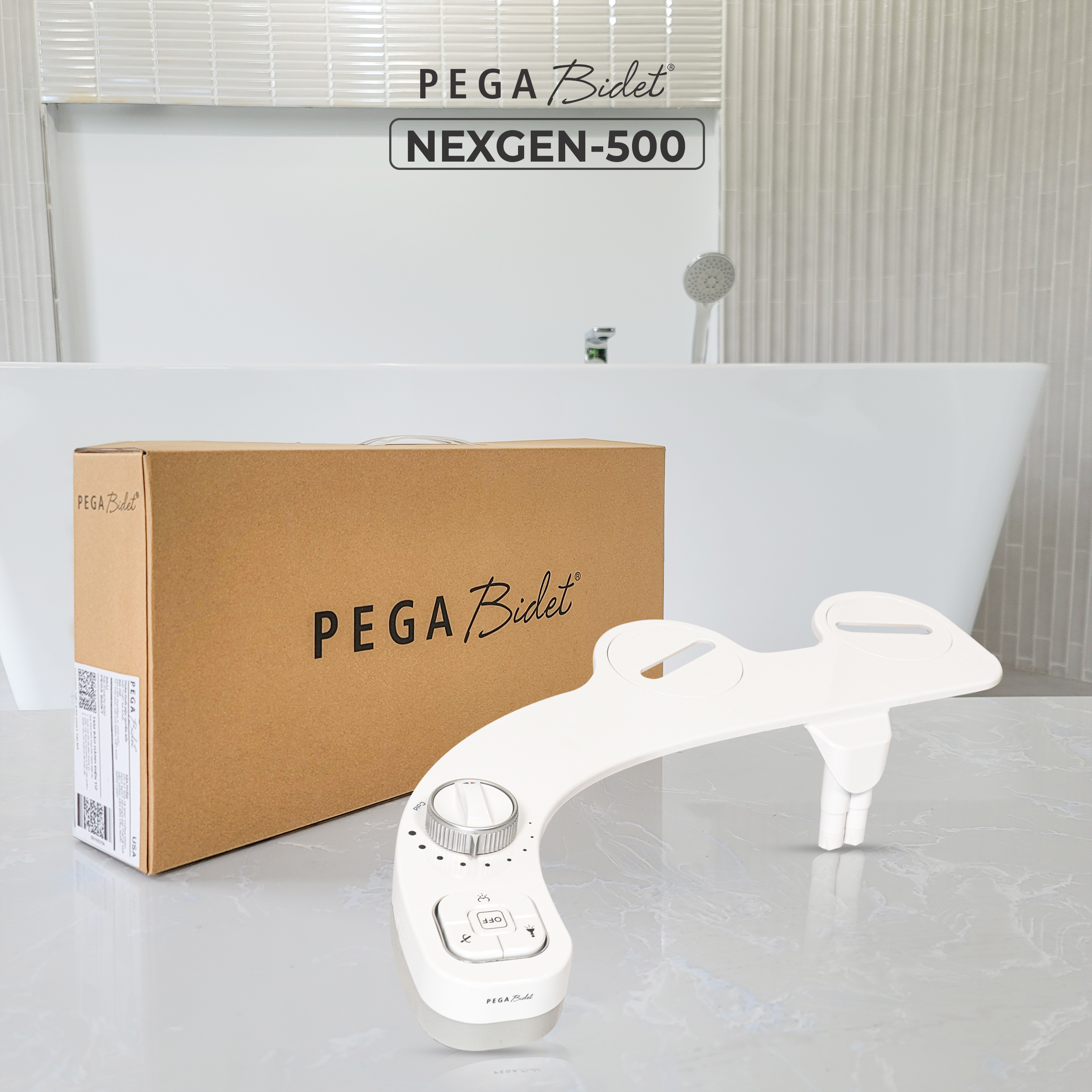 Vòi Xịt Rửa Vệ Sinh Thông Minh PEGA Bidet NEXGEN-500 Nóng Lạnh Thế Hệ Mới, 2 Vòi Rửa có Vòi Chuyên Dụng Cho Nữ, Dễ Lắp Đặt, Rất cần cho Trẻ Em, Người Già và Phụ Nữ Mang Thai - Thương Hiệu Mỹ